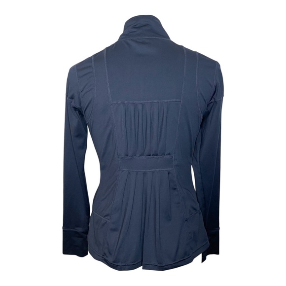 Navy Blue Stretch Zip Up Activewear Jacket - Picture 3 of 8